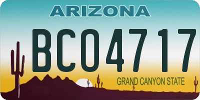 AZ license plate BCO4717