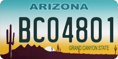 AZ license plate BCO4801