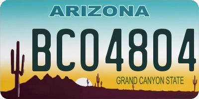 AZ license plate BCO4804