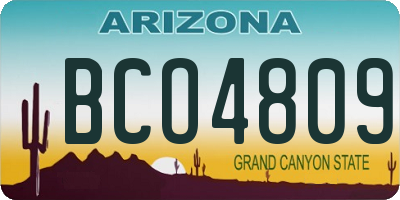 AZ license plate BCO4809