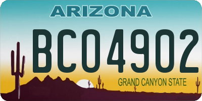 AZ license plate BCO4902