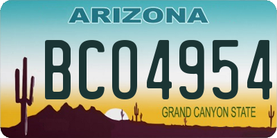 AZ license plate BCO4954