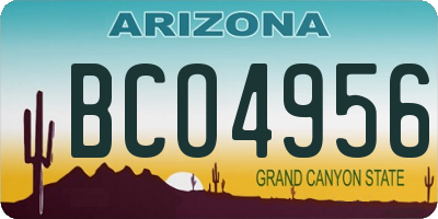AZ license plate BCO4956