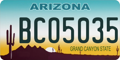 AZ license plate BCO5035