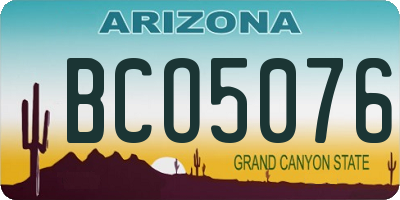 AZ license plate BCO5076