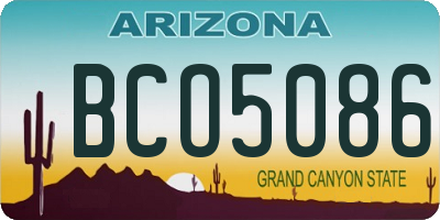 AZ license plate BCO5086