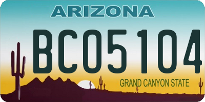 AZ license plate BCO5104