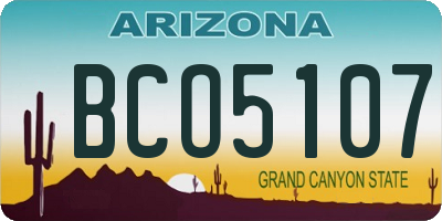 AZ license plate BCO5107