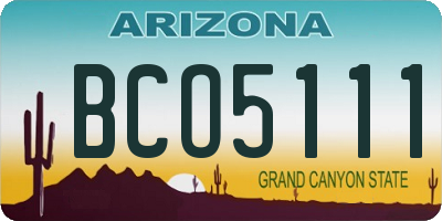 AZ license plate BCO5111