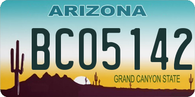 AZ license plate BCO5142