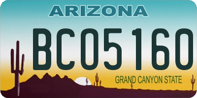 AZ license plate BCO5160