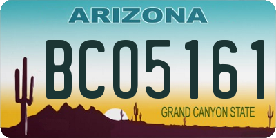 AZ license plate BCO5161