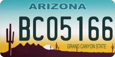 AZ license plate BCO5166