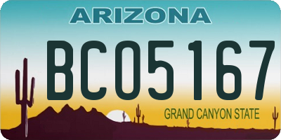 AZ license plate BCO5167