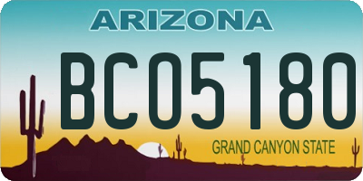 AZ license plate BCO5180