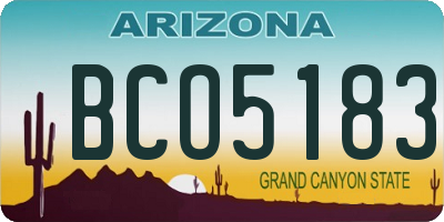 AZ license plate BCO5183