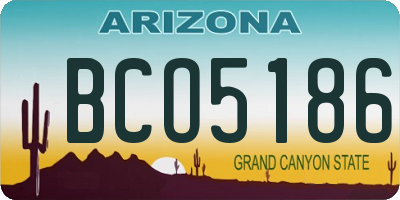 AZ license plate BCO5186