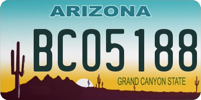 AZ license plate BCO5188