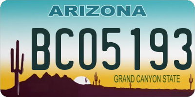 AZ license plate BCO5193