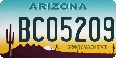 AZ license plate BCO5209