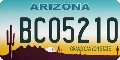 AZ license plate BCO5210