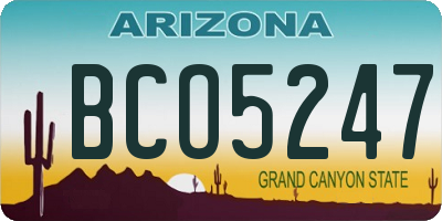 AZ license plate BCO5247