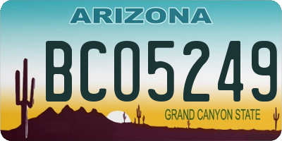 AZ license plate BCO5249