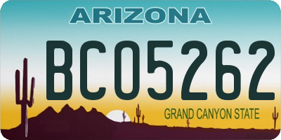 AZ license plate BCO5262