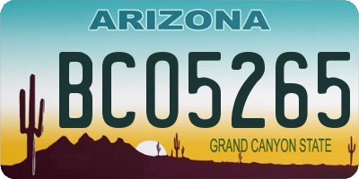 AZ license plate BCO5265