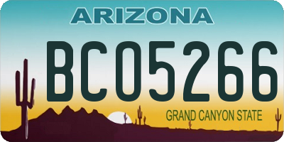 AZ license plate BCO5266