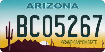 AZ license plate BCO5267