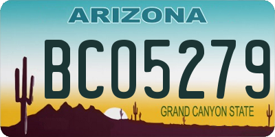 AZ license plate BCO5279