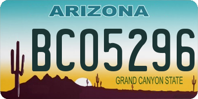 AZ license plate BCO5296