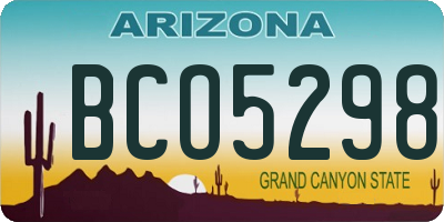 AZ license plate BCO5298