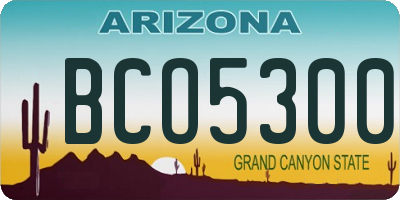 AZ license plate BCO5300