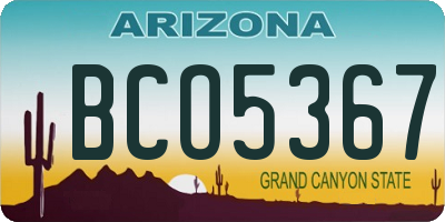 AZ license plate BCO5367