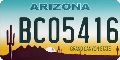 AZ license plate BCO5416