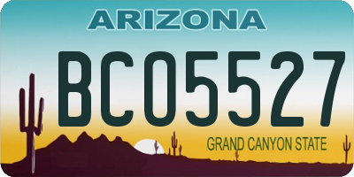 AZ license plate BCO5527