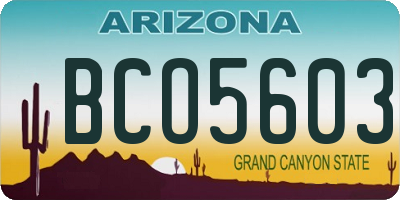 AZ license plate BCO5603