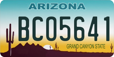 AZ license plate BCO5641
