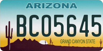 AZ license plate BCO5645