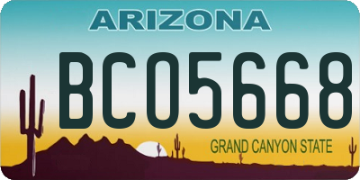 AZ license plate BCO5668