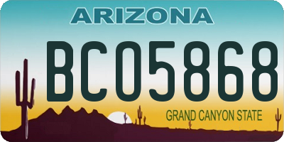 AZ license plate BCO5868