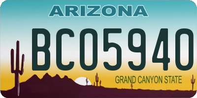 AZ license plate BCO5940