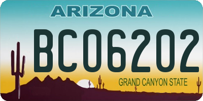 AZ license plate BCO6202