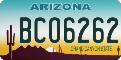 AZ license plate BCO6262