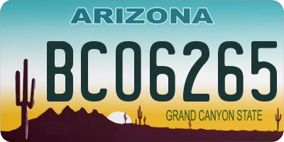 AZ license plate BCO6265