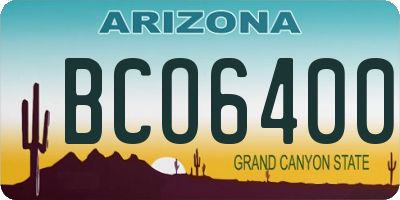 AZ license plate BCO6400