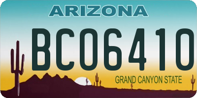 AZ license plate BCO6410