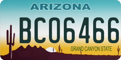 AZ license plate BCO6466